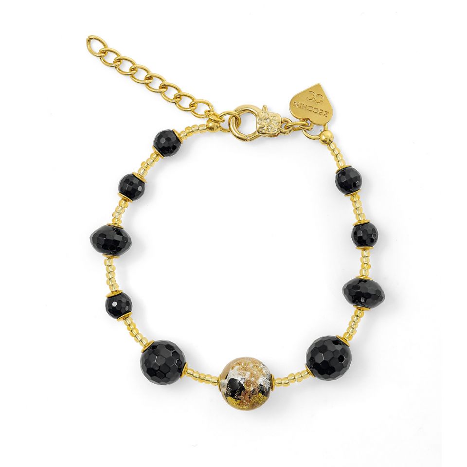 Bracciale Moi - Galbus - Artigianale - Vetro di Murano - Nero