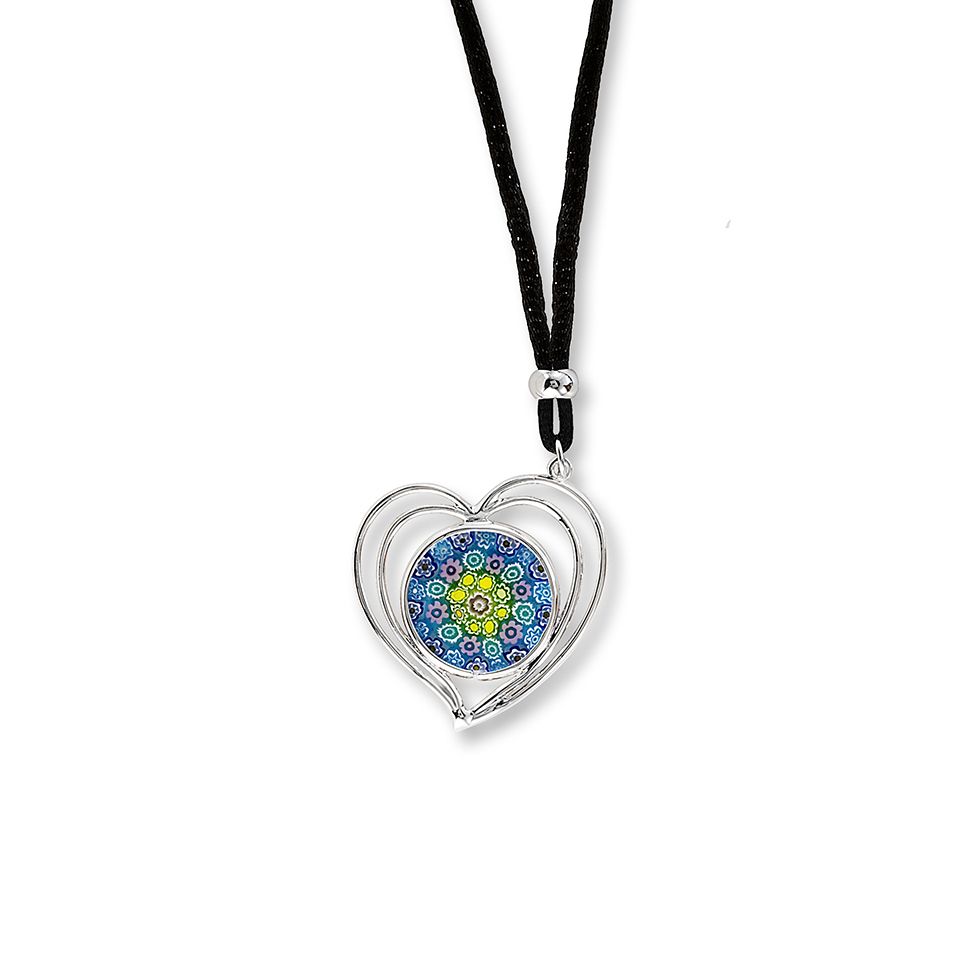 Collana Pendente Cuore in Vetro di Murano Animalier - Linea Italia gioielli